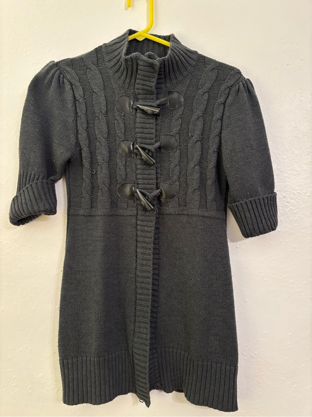 Takeout Dark Gray Cable Toggle Cardigan